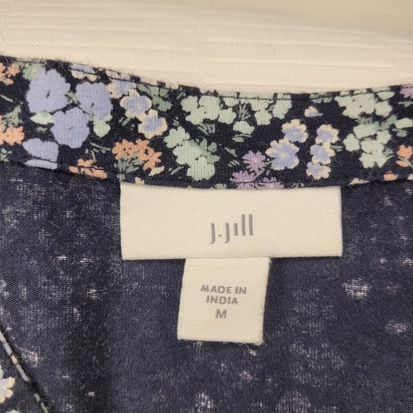J. Jill Ditsy Floral Print Button Front Dress sz M 265031 - Picture 4 of 12